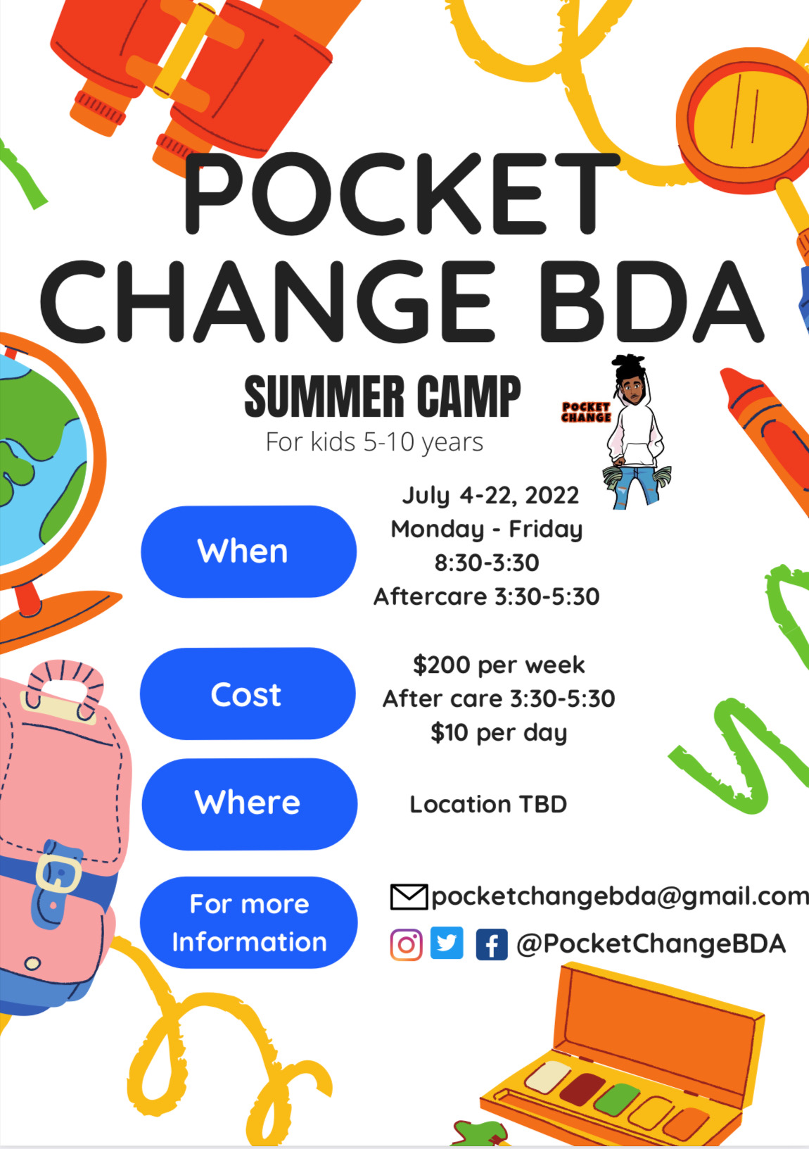 Pocket Change BDA – Summer Camp