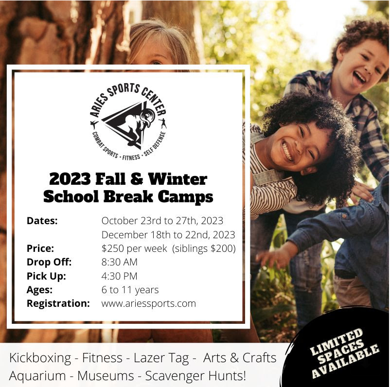 Aries Sports Center – 2023 Fall & Winter School Break Camps